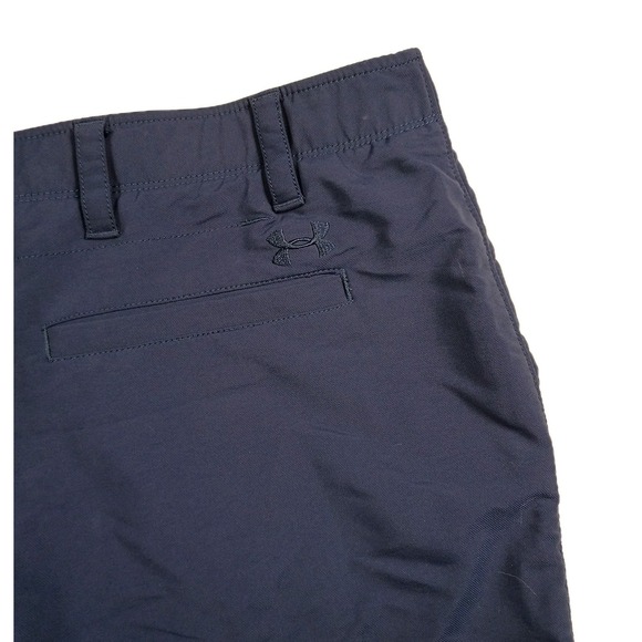 Under Armour Mens Match Play Golf Shorts Loose Fit Navy Blue Gripper Waist Sz 40 - Picture 4 of 10
